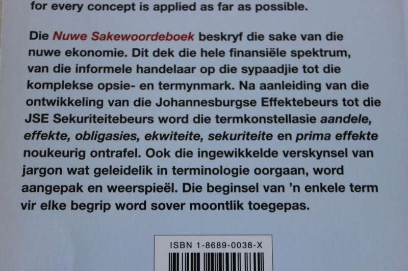 NEW BUSINESS DICTIONARY/NUWE SAKEWOORDEBOEK  deur J D U Geldenhuys & E E Viljoen-Smook