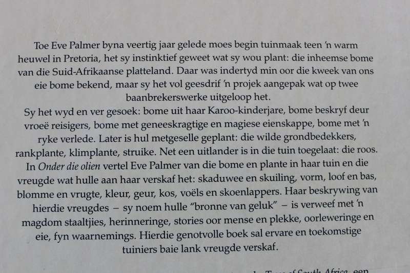 ONDER DIE OLIEN - N TUIN VIR PLESIER  deur Eve Palmer Illustrasies: Brenda Clarke