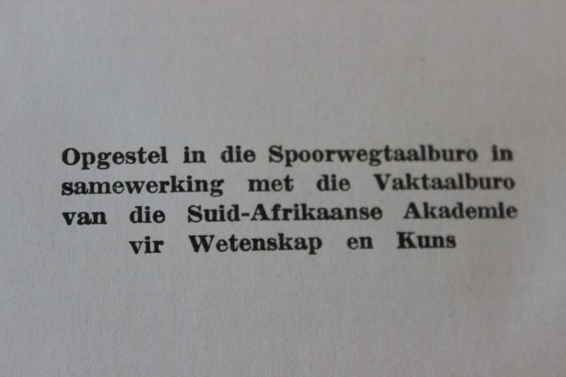 SUID-AFRIKAANSE SPOORWEE MOTORTERME / SOUTH AFRICAN RAILWAYS MOTOR TERMS
