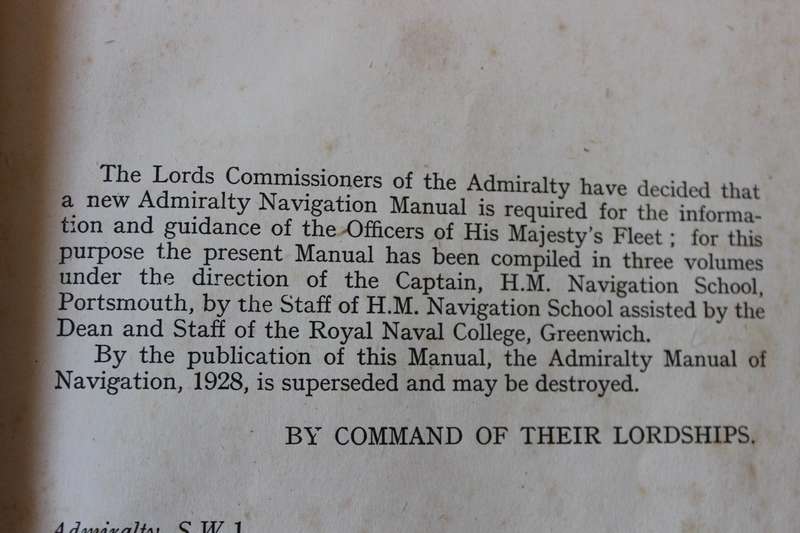ADMIRALTY NAVIGATION MANUAL  Volume 1  1938