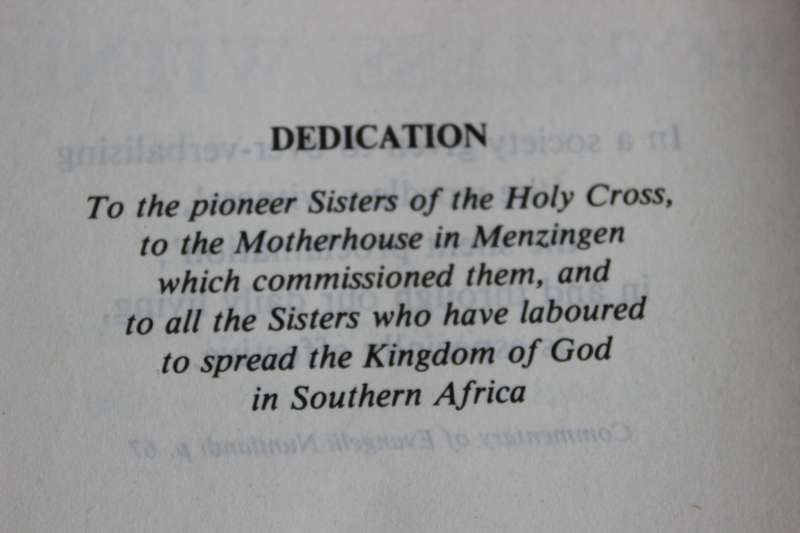 WORDLESS WITNESS  History of the Holy Cross Sisters of Southern Africa 1883-1980 by Sister McDonagh