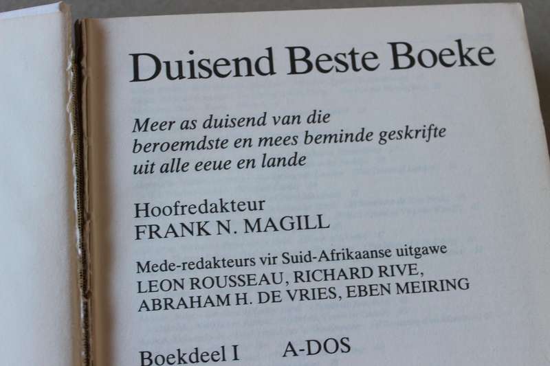 DUISEND BESTE BOEKE: Boekdele 1 en 2  Hoofredakteur: Frank N. Magill