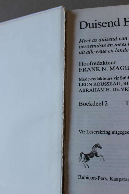DUISEND BESTE BOEKE: Boekdele 1 en 2  Hoofredakteur: Frank N. Magill
