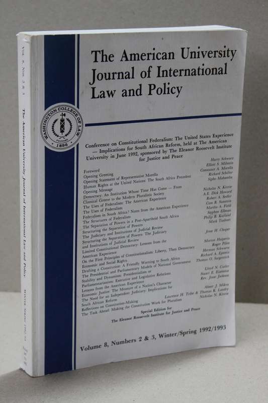 THE AMERICAN UNIVERSITY JOURNAL OF INTERNATIONAL LAW AND POLICY  Vol 8  No 2 & 3  1992/1993