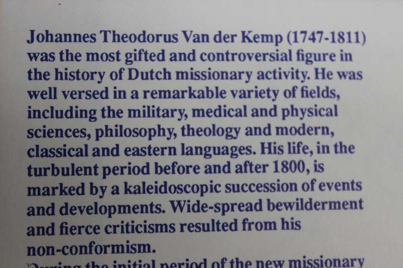 LIFE AND WORK OF DR J. T. H. VAN DER KEMP 1747 - 1811  by Ido H. Enklaar