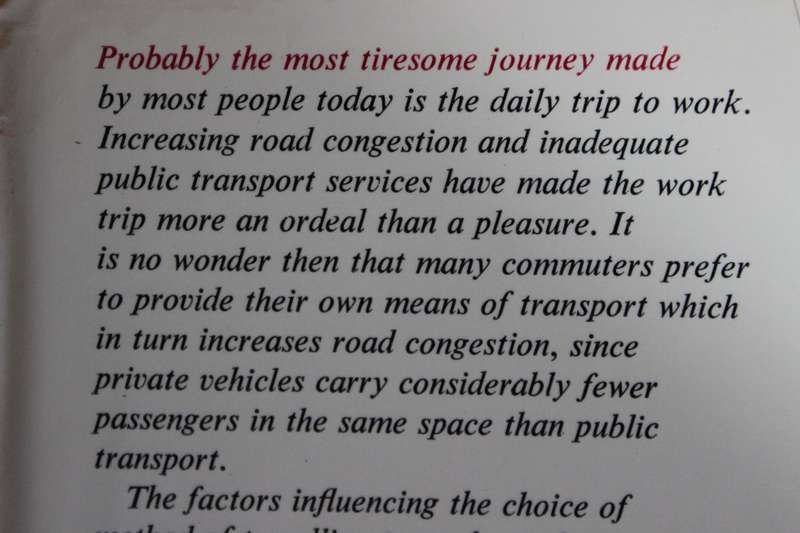 JOURNEY TO WORK - MODAL SPLIT  by F. R. Wilson  (A Study of Transportation)