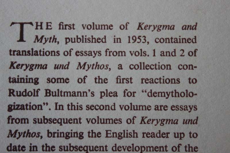 KERYGMA AND MYTH VOL I & II by Hans Werner Bartsch (Kerygma  preaching the gospel of Jesus)