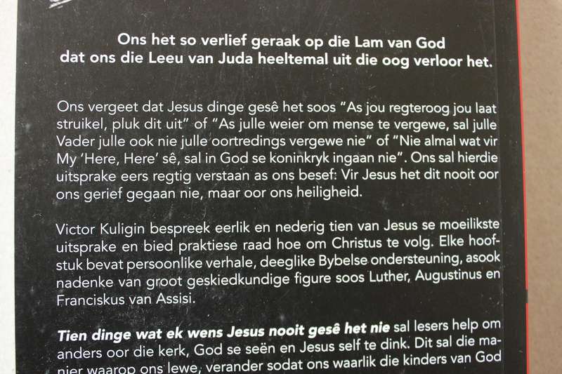 10 DINGE WAT EK WENS JESUS NOOIT GESE HET NIE  deur Victor Kuligin