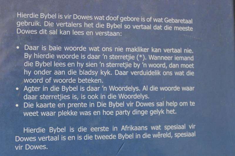 DIE BYBEL VIR DOWES  Bybelgenootskap van Suid-Afrika