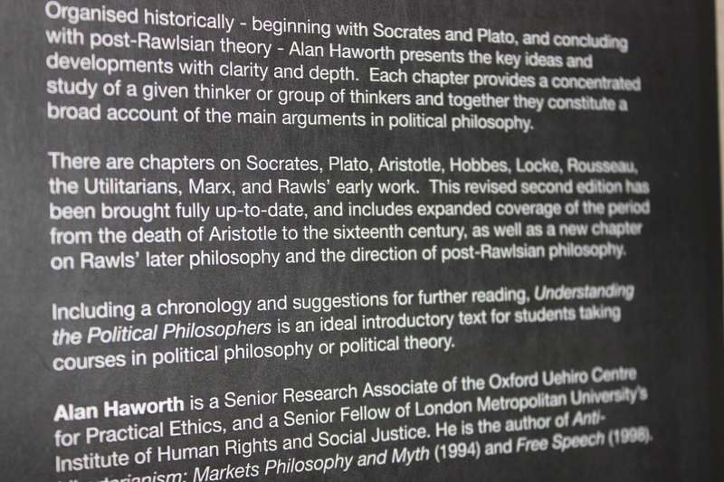 UNDERSTANDING THE POLITICAL PHILOSOPHERS  FROM ANCIENT TO MODERN TIMES  by Alan Haworth