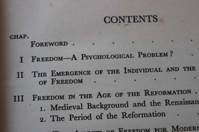 THE FEAR OF FREEDOM  by Erich Fromm