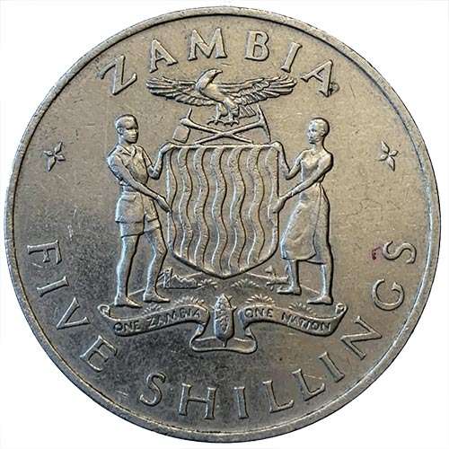 1965 Zambia 5 shilling Independence of Zambia