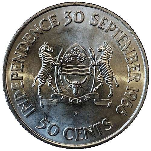 1966 Botswana 50c Independence 80% silver 10g uncirculated proof **RARE**