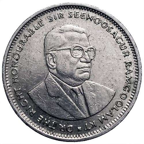 1990 Mauritius 1 Rupee 26,5mm 1,8mm thickness 7,45g cupro-nickel KM# 55
