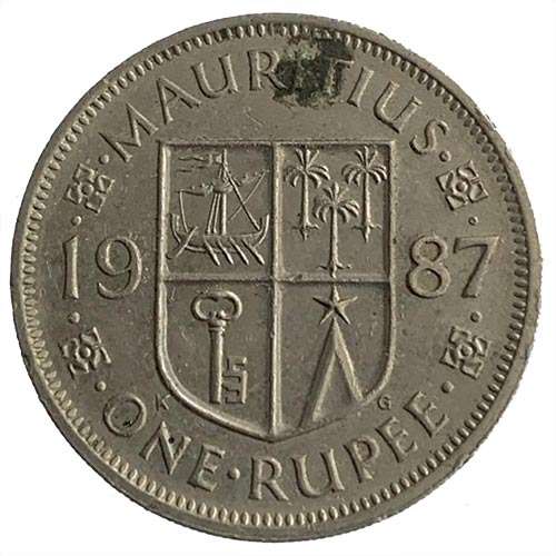 1987 Mauritius One Rupee - first year of issue