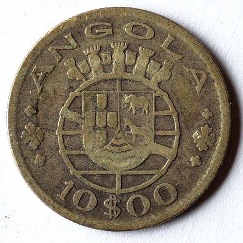 1952 Angola 10 escudos 72% silver