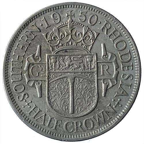 1950 Southern Rhodesia half crown
