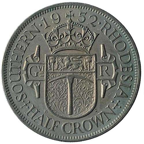 1952 Southern Rhodesia half crown
