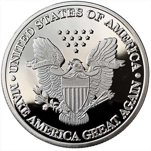 Donald Trump Return of the MAGA King silver plated medallion in plastic capsule