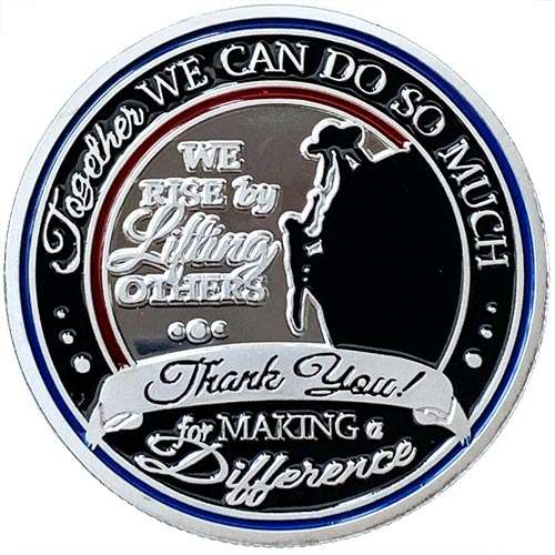 Do Good silver plated medallion in plastic capsule