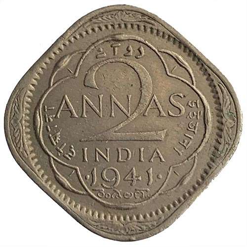 1941 India 2 Annas - George VI last year of series