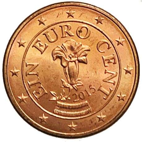 2015 Austria 1 Euro Cent Uncirculated