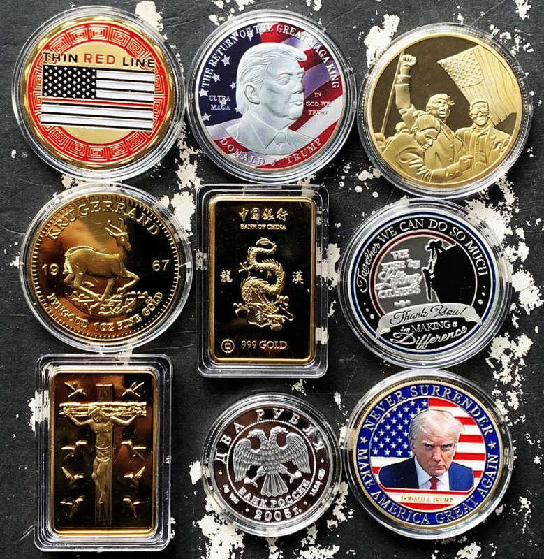 Collection of 9 plated Medallions