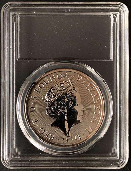 2020 United Kingdom Britain 5 Pounds 2oz Pure Silver Queen's Beast - White Lion of Mortimer
