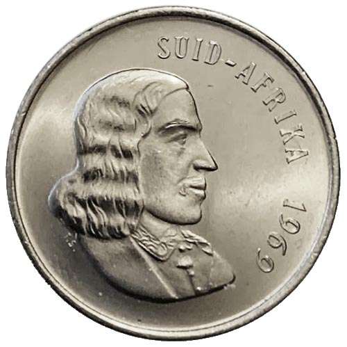 1969 South Africa Afrikaans UNCIRCULATED 20c