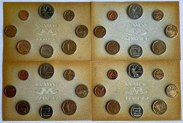 1992 South Africa Uncirculated Coin Mint Set X4 As issued by The South African Mint