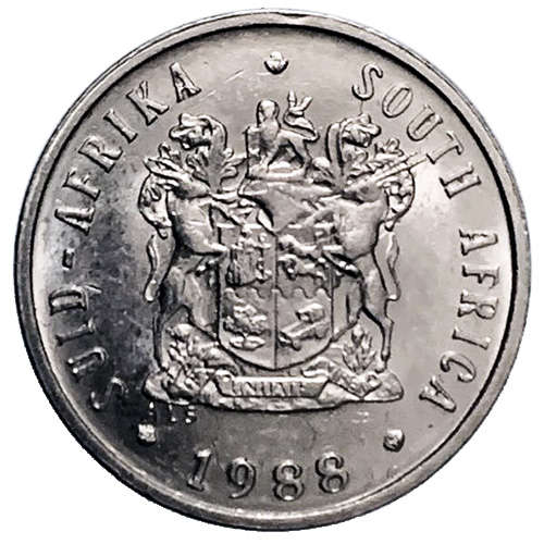 1988 South Africa 5c nickel Very Fine