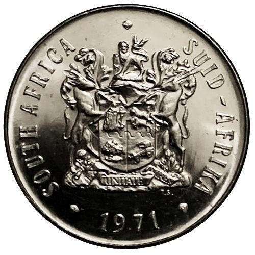 1971 South Africa 50c UNCIRCULATED nickel