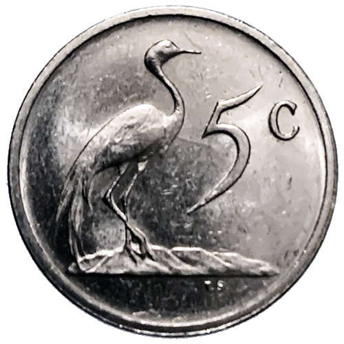 1988 South Africa 5c nickel Very Fine
