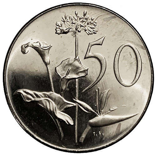 1971 South Africa 50c UNCIRCULATED nickel