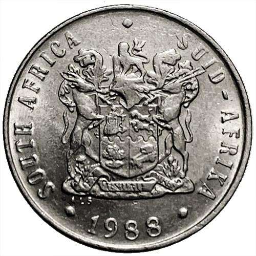 1988 South Africa 10c nickel Fine