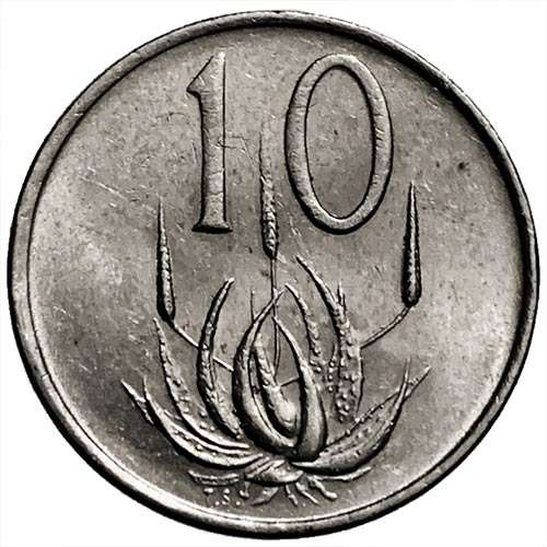1988 South Africa 10c nickel Fine