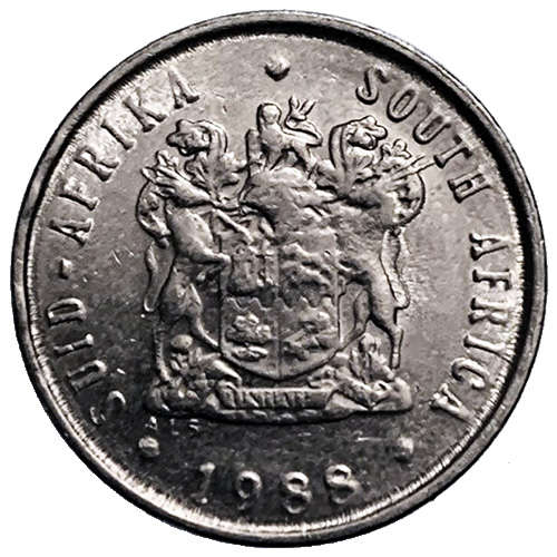 1988 South Africa 5c nickel Very Fine