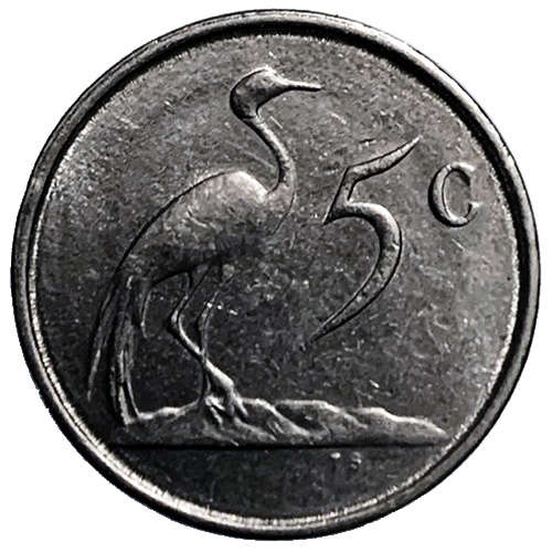 1988 South Africa 5c nickel Very Fine