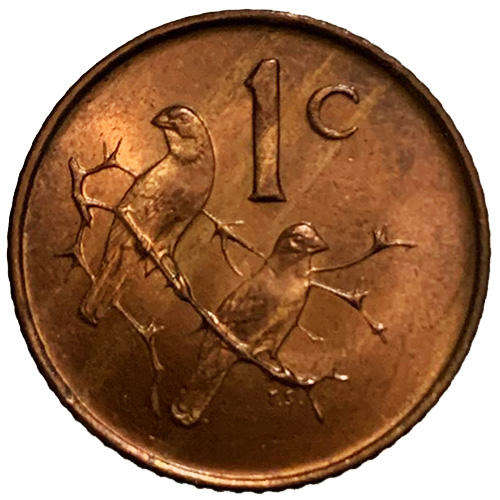 1967 South Africa English 1c uncirculated bronze