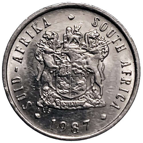 1987 South Africa 5c nickel Very Fine