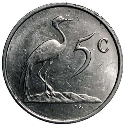 1987 South Africa 5c nickel Very Fine