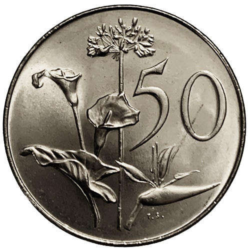 1967 South Africa Jan van Riebeeck Afrikaans UNCIRCULATED 50c