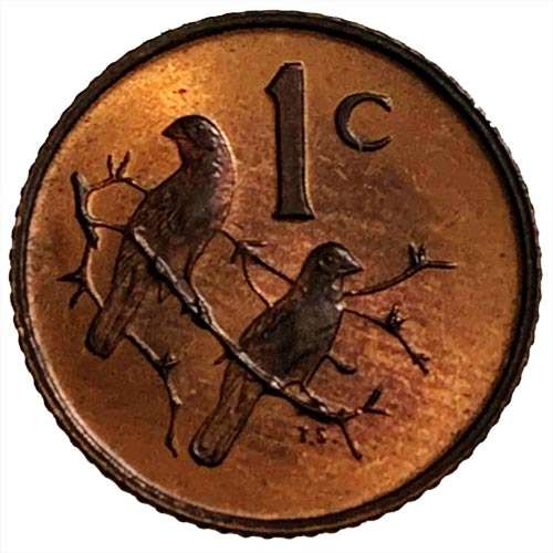 1970 South Africa 1c uncirculated bronze