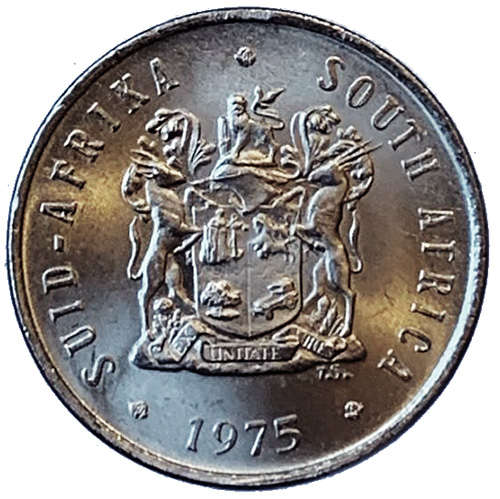 1975 South Africa 5c uncirculated nickel