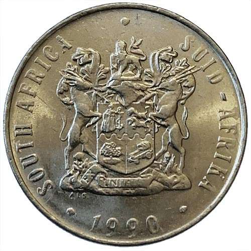 1990 South Africa 50c extra fine