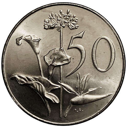 1969 South Africa Dr. T.E. Donges Afrikaans UNCIRCULATED 50c