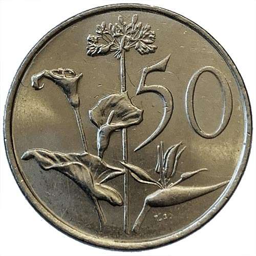 1990 South Africa 50c extra fine