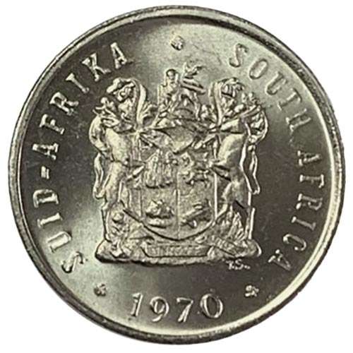 1970 South Africa 5c uncirculated nickel