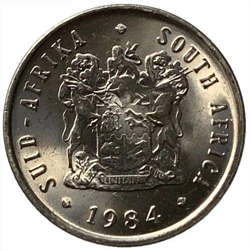 1984 South Africa 5c About Uncirculated nickel
