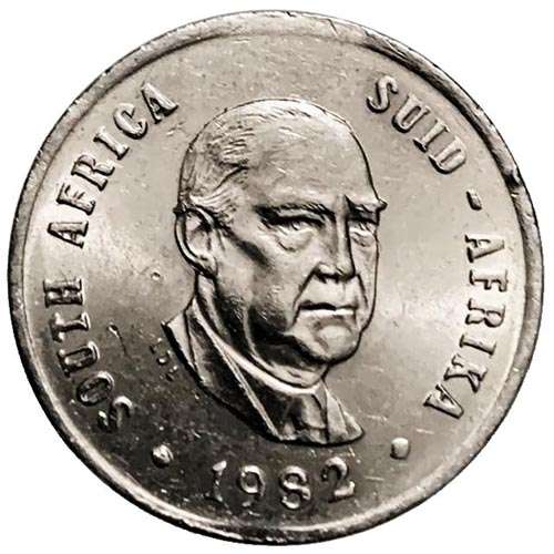1982 South Africa BJ Vorster 10c nickel Very Fine